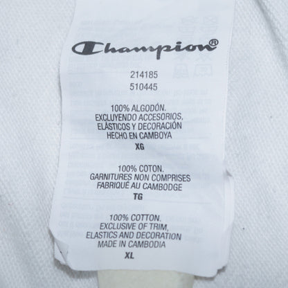 Mens UK Size XL Champion White Full Zip Hoodie