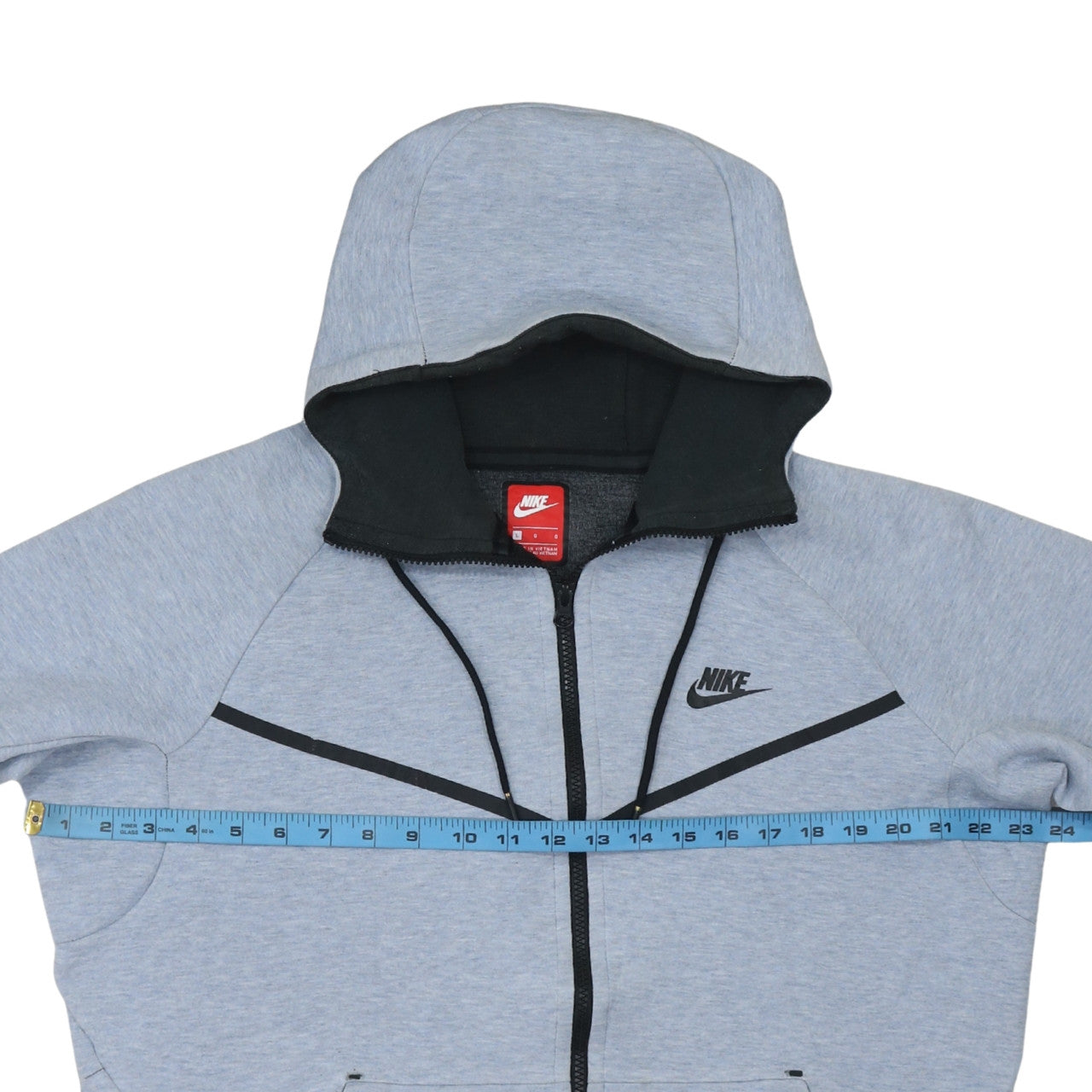 Mens UK Size L Nike Grey Full Zip Hoodie