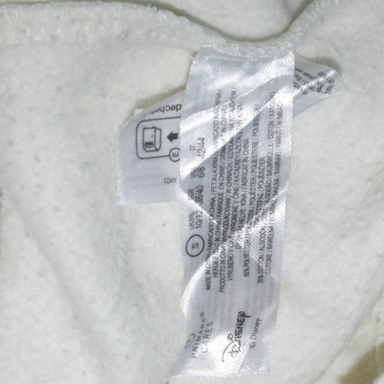 Mens UK Size S Disney White Pullover Hoodie