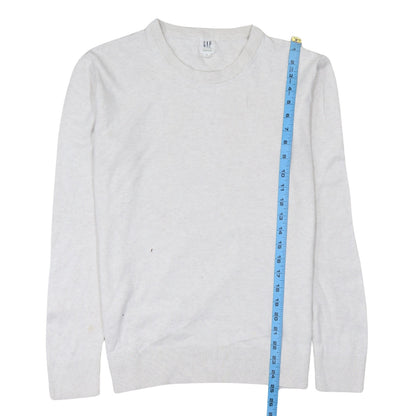 Gap Men’s White Cotton Crew Neck Pullover Jumper Size S