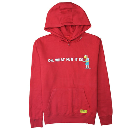 Mens UK Size S The Simpsons Red Pullover Hoodie