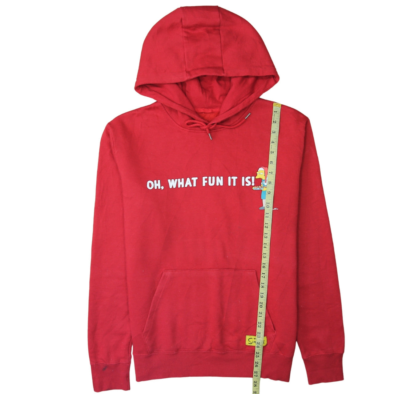 Mens UK Size S The Simpsons Red Pullover Hoodie