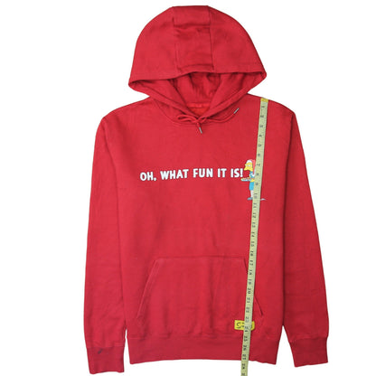 Mens UK Size S The Simpsons Red Pullover Hoodie