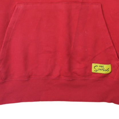 Mens UK Size S The Simpsons Red Pullover Hoodie