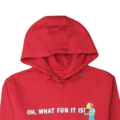 Mens UK Size S The Simpsons Red Pullover Hoodie