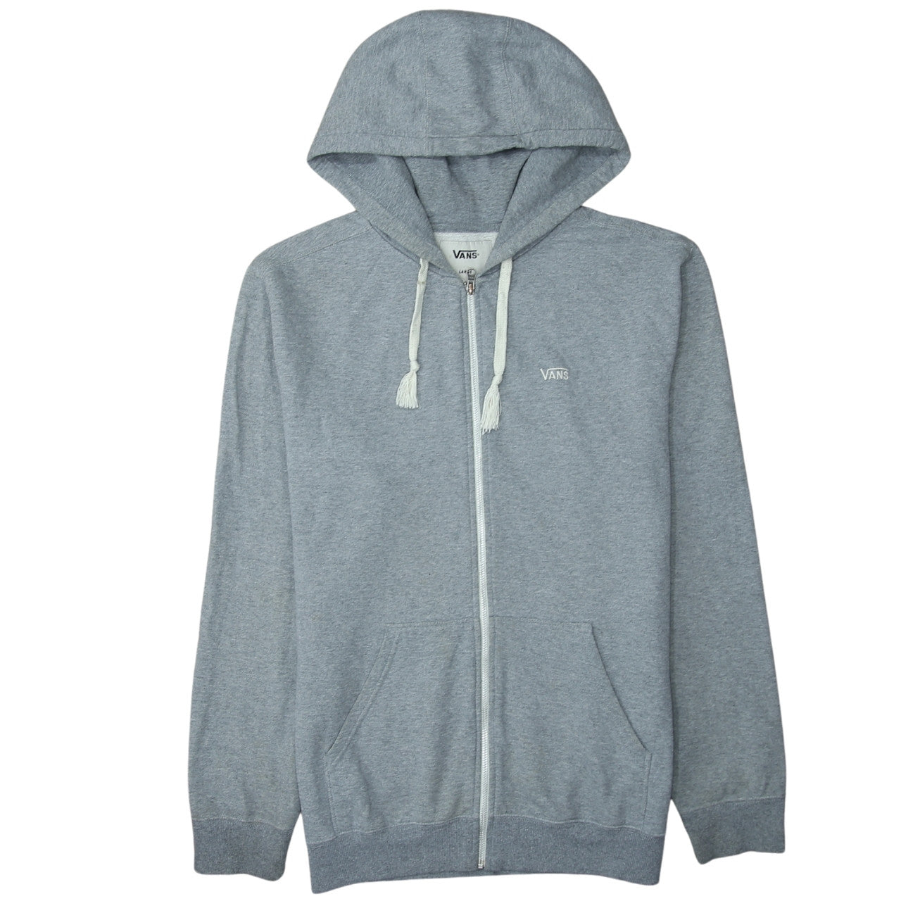 Mens UK Size L VANS Grey Full Zip Hoodie