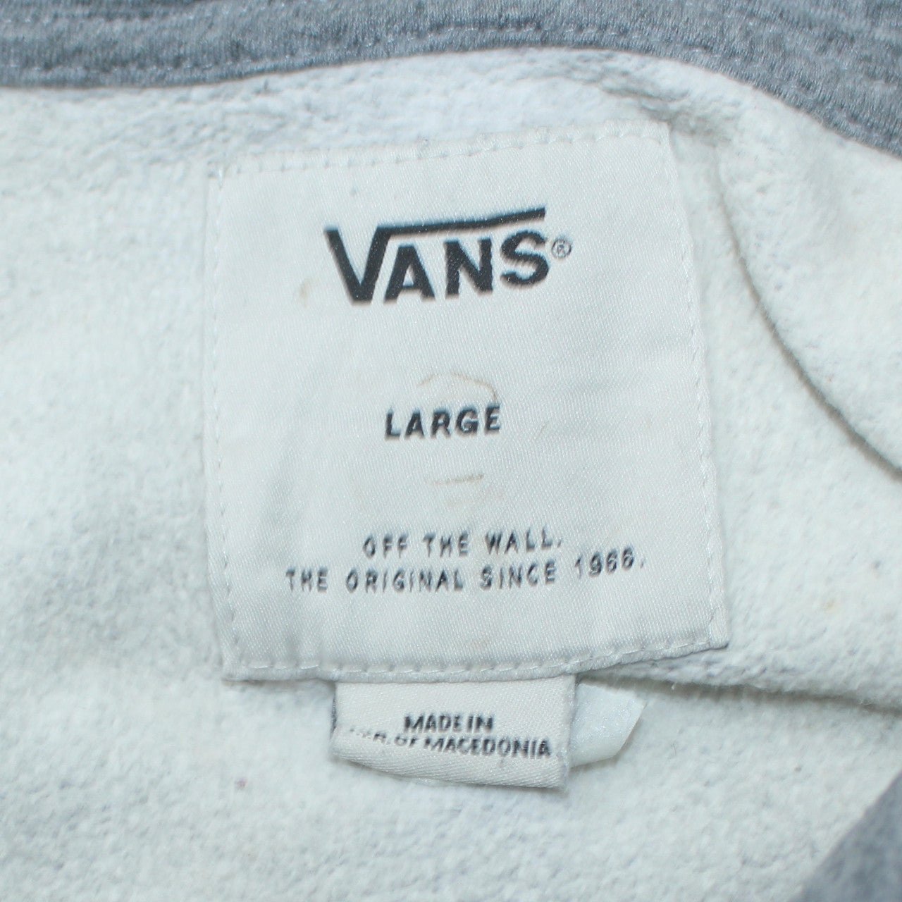 Mens UK Size L VANS Grey Full Zip Hoodie