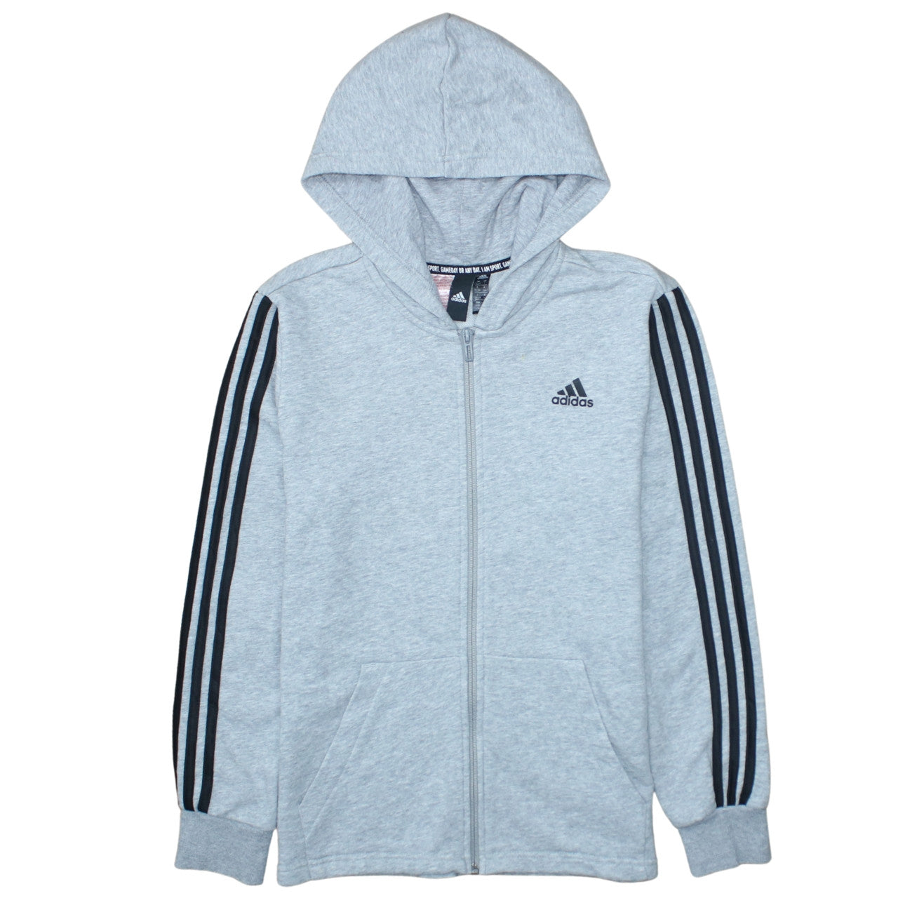 Teens UK Size 164 adidas Grey Full Zip Hoodie