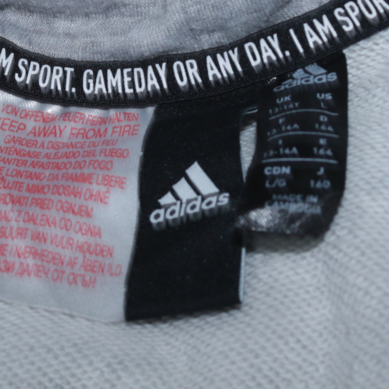 Teens UK Size 164 adidas Grey Full Zip Hoodie