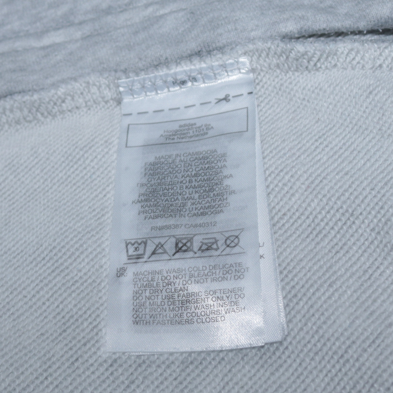 Teens UK Size 164 adidas Grey Full Zip Hoodie