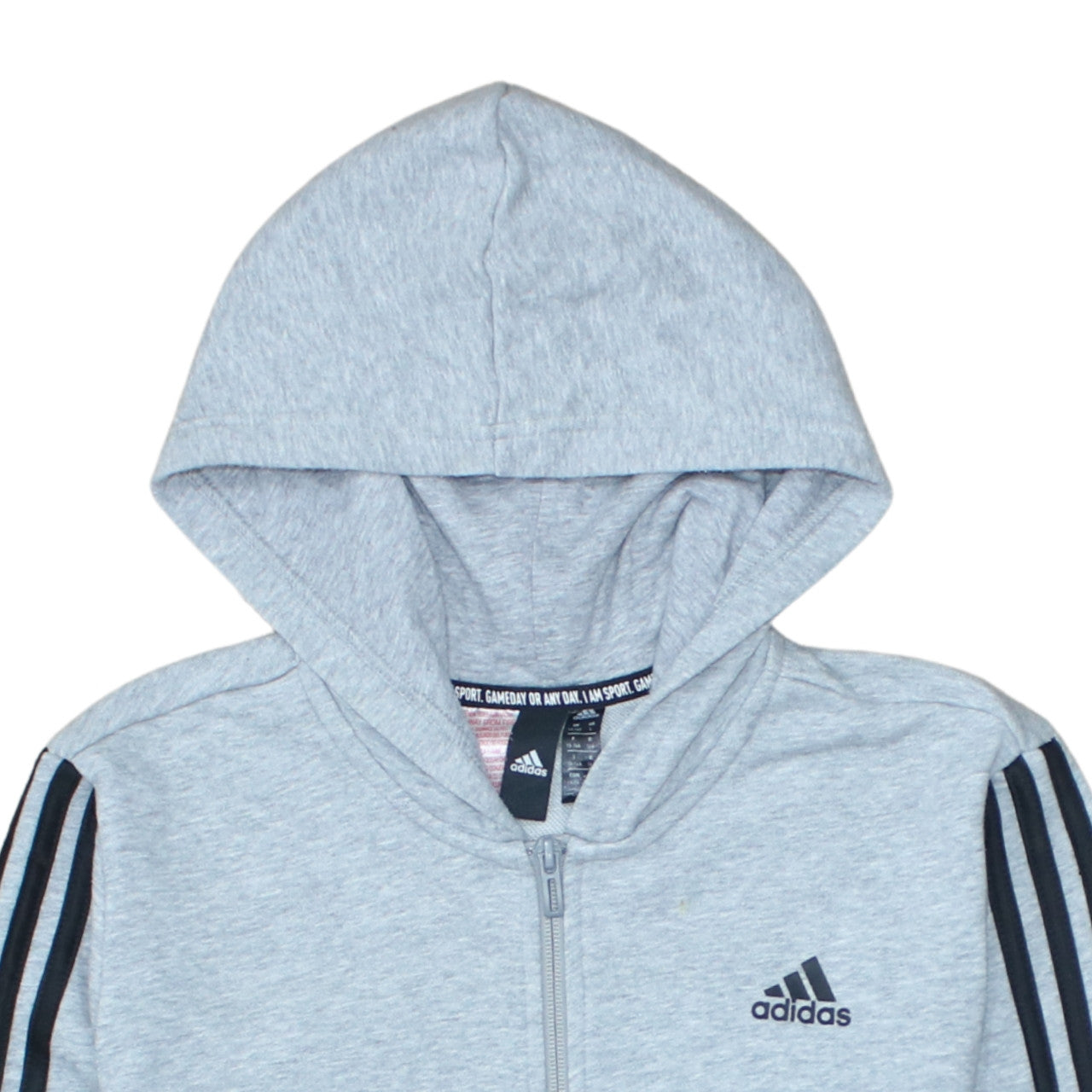 Teens UK Size 164 adidas Grey Full Zip Hoodie