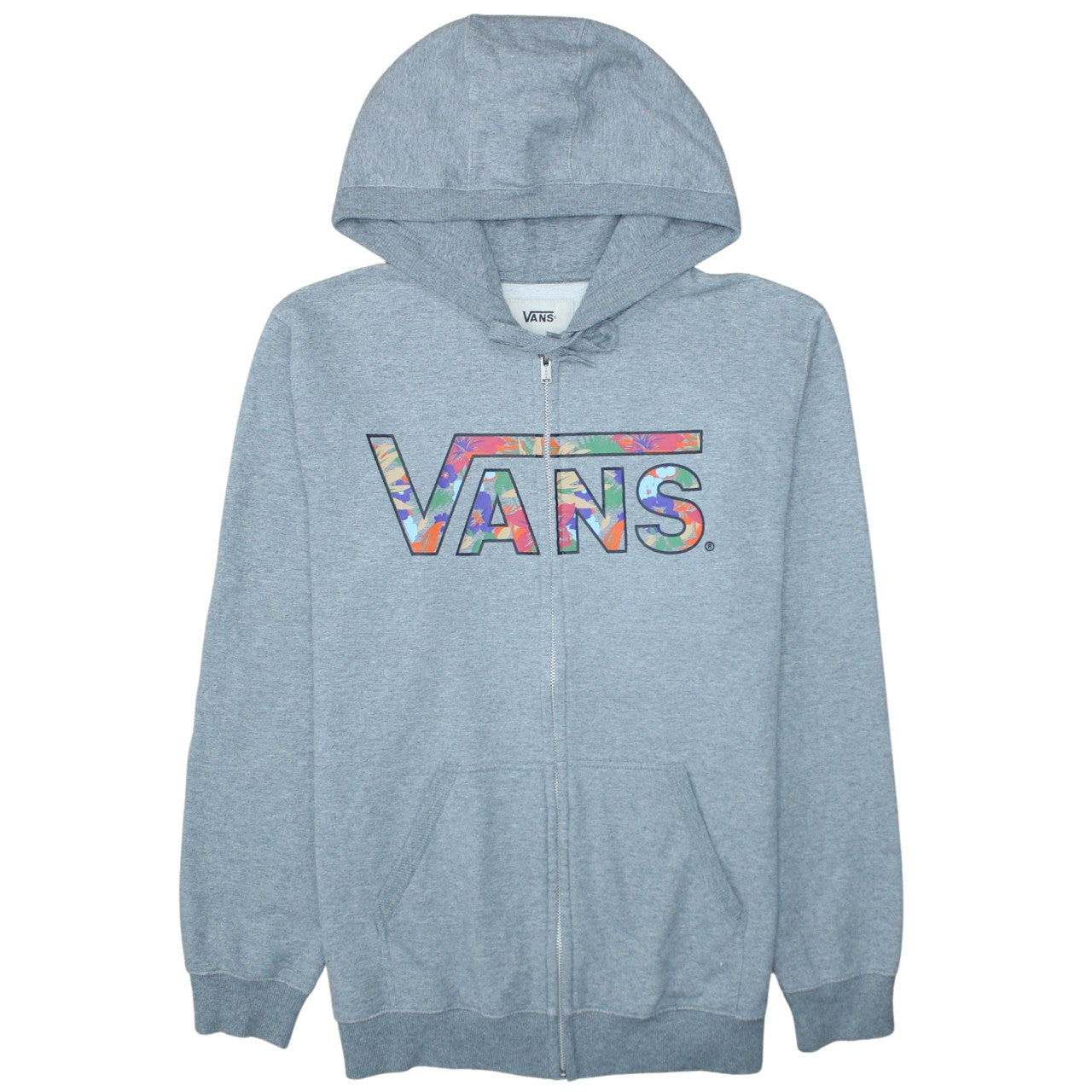 Mens UK Size L VANS Grey Full Zip Hoodie