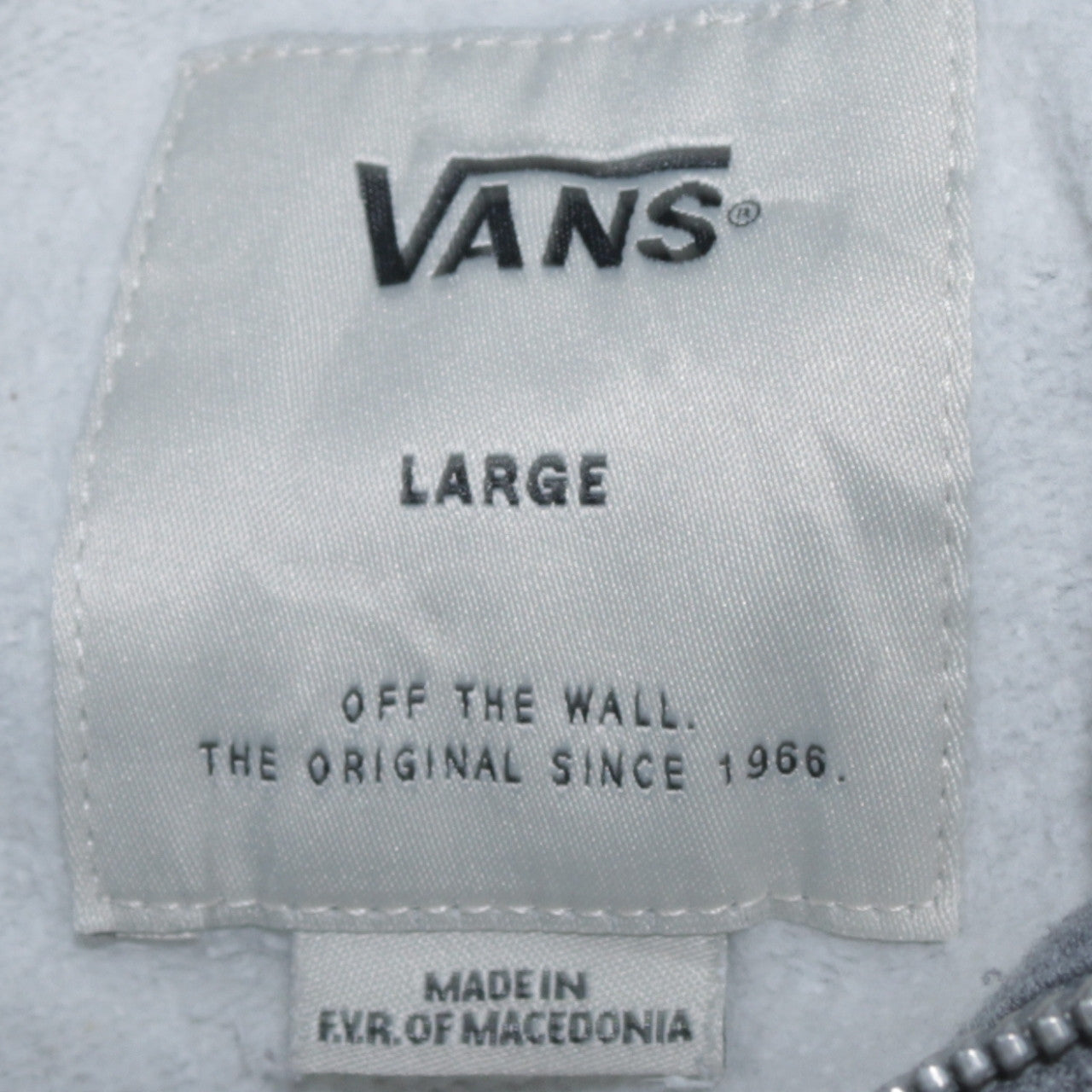 Mens UK Size L VANS Grey Full Zip Hoodie