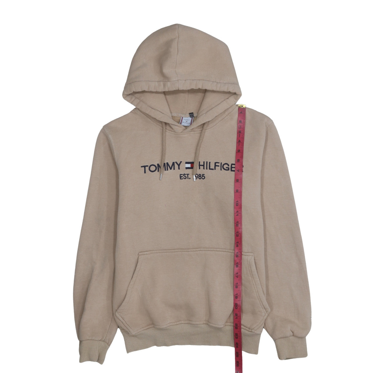 Mens UK Size S Tommy Hilfiger Beige Pullover Hoodie