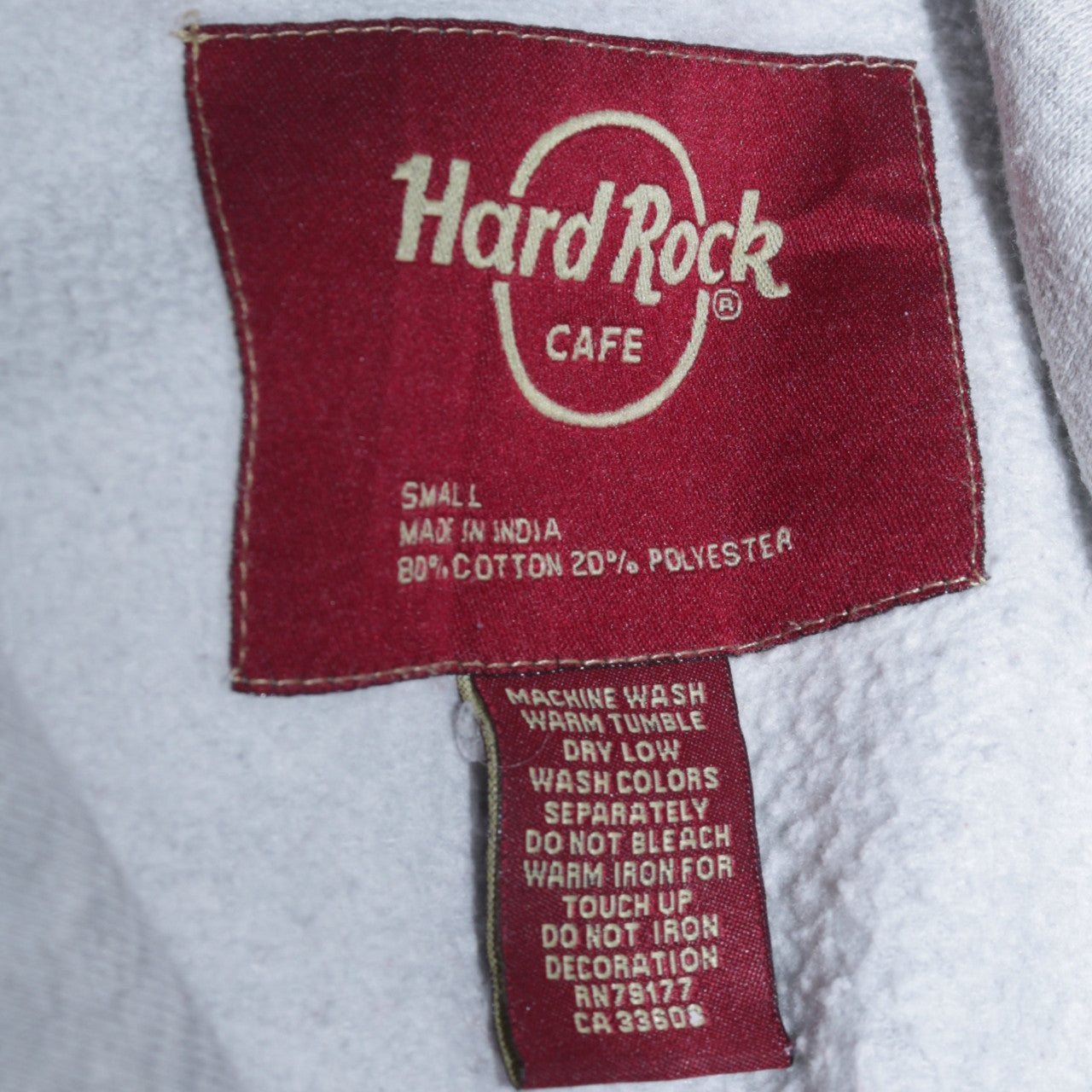 Unisex Adults UK Size S Hard Rock Cafe Grey Pullover Hoodie