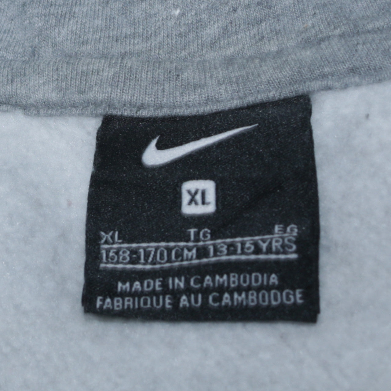Boys UK Size XL Nike Grey Full Zip Hoodie