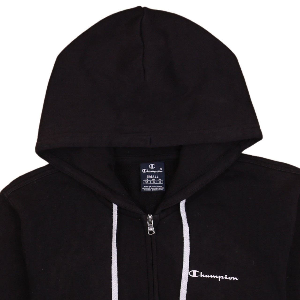 Mens UK Size S Champion Black Full Zip Hoodie
