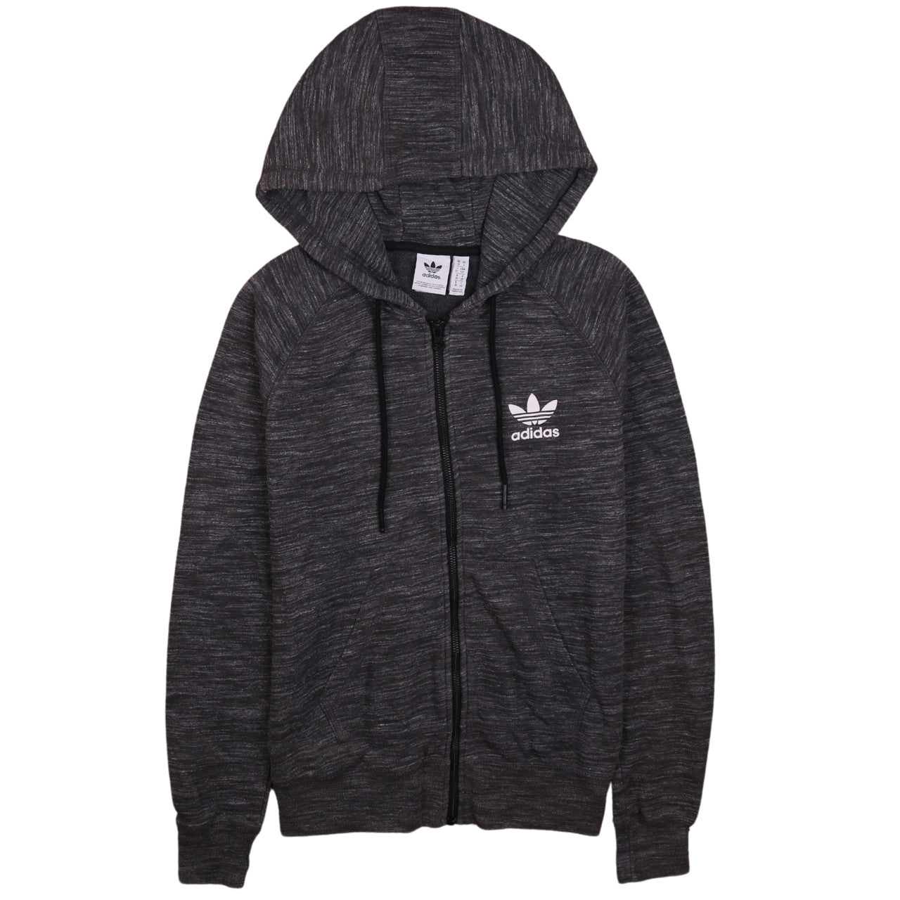 Womens UK Size 10 adidas Black Full Zip Hoodie