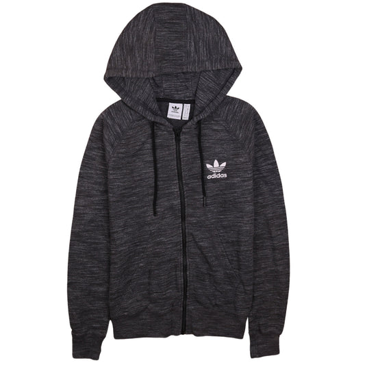 Womens UK Size 10 adidas Black Full Zip Hoodie