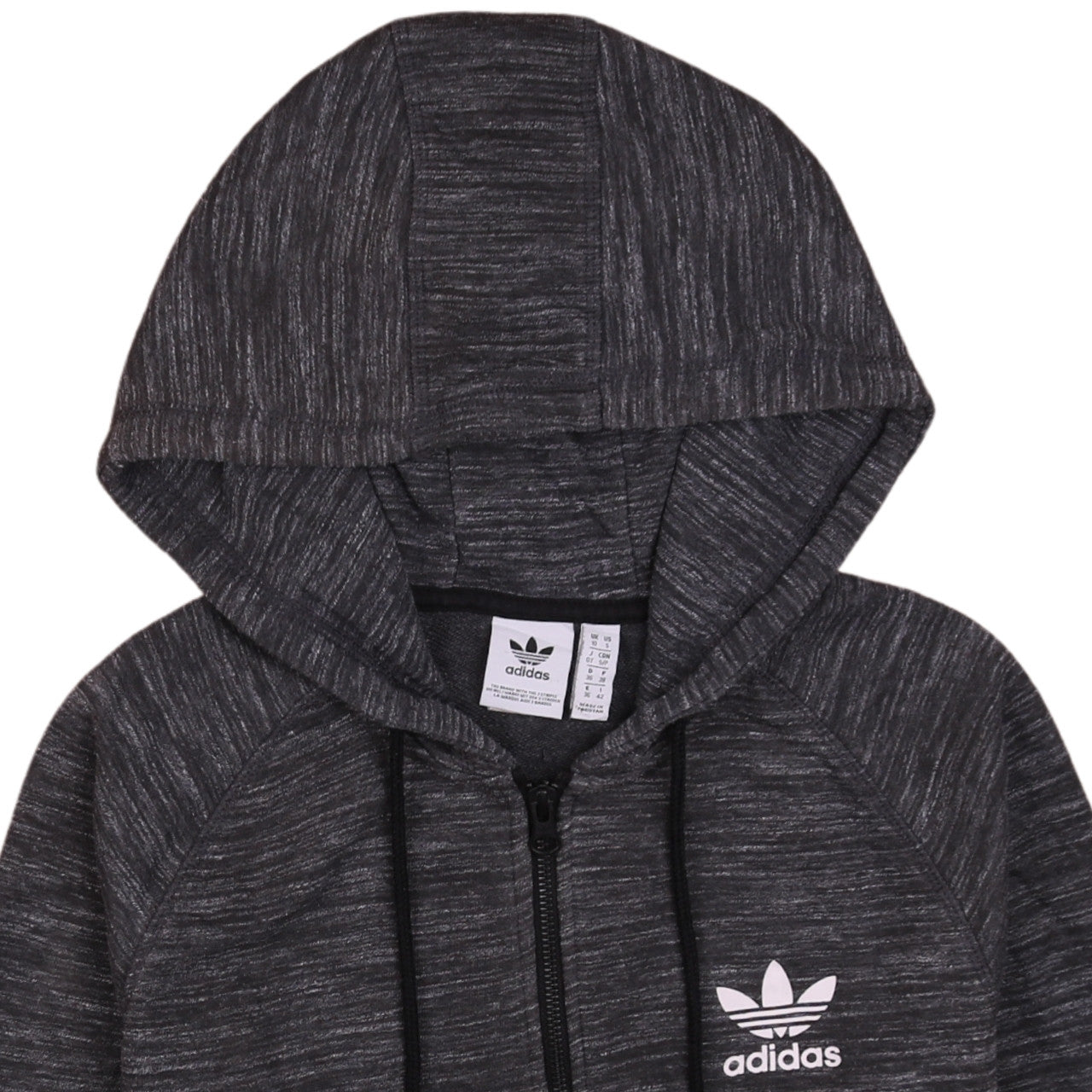Womens UK Size 10 adidas Black Full Zip Hoodie