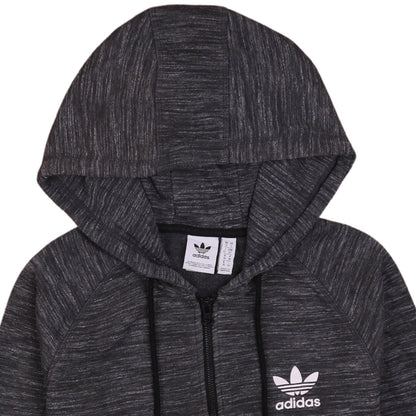 Womens UK Size 10 adidas Black Full Zip Hoodie
