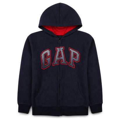Front view of Gap Kids Blue Full Zip Logo Hoodie Teens XL Fleece