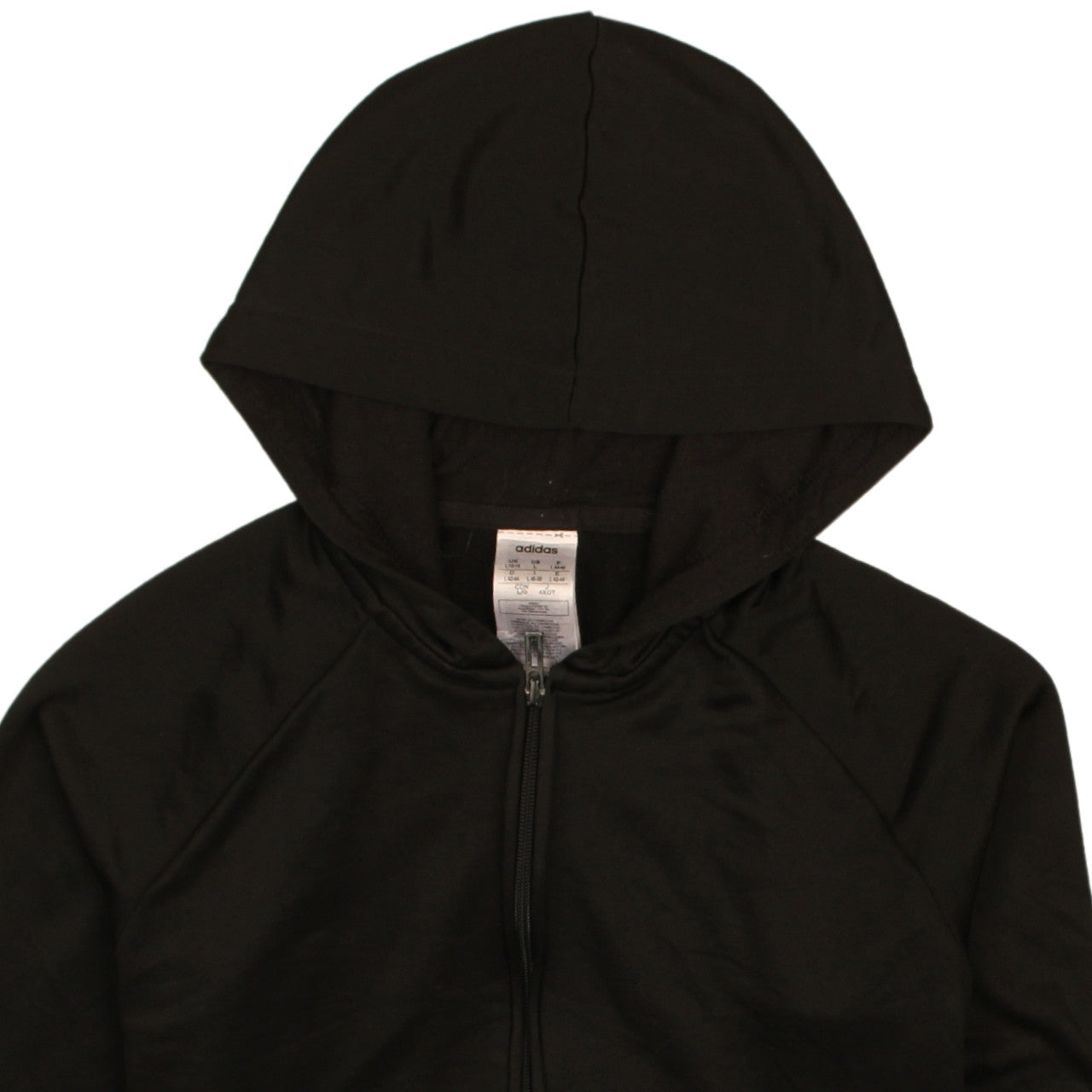 Womens UK Size L adidas Black Full Zip Hoodie