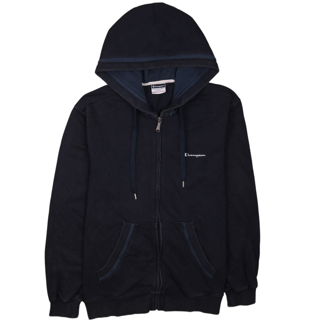 Mens UK Size L Champion Blue Full Zip Hoodie