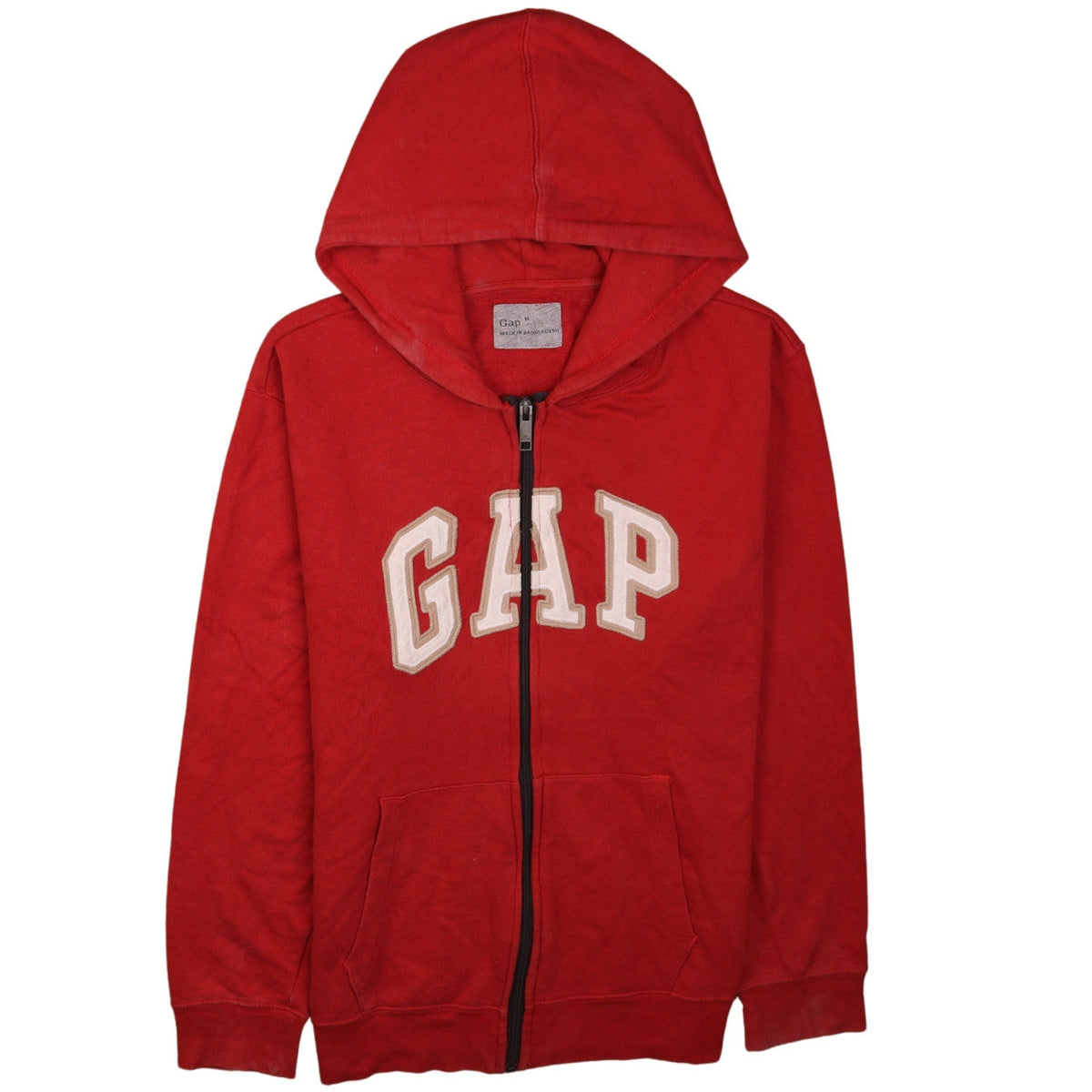 Mens UK Size M Gap Red Full Zip Hoodie