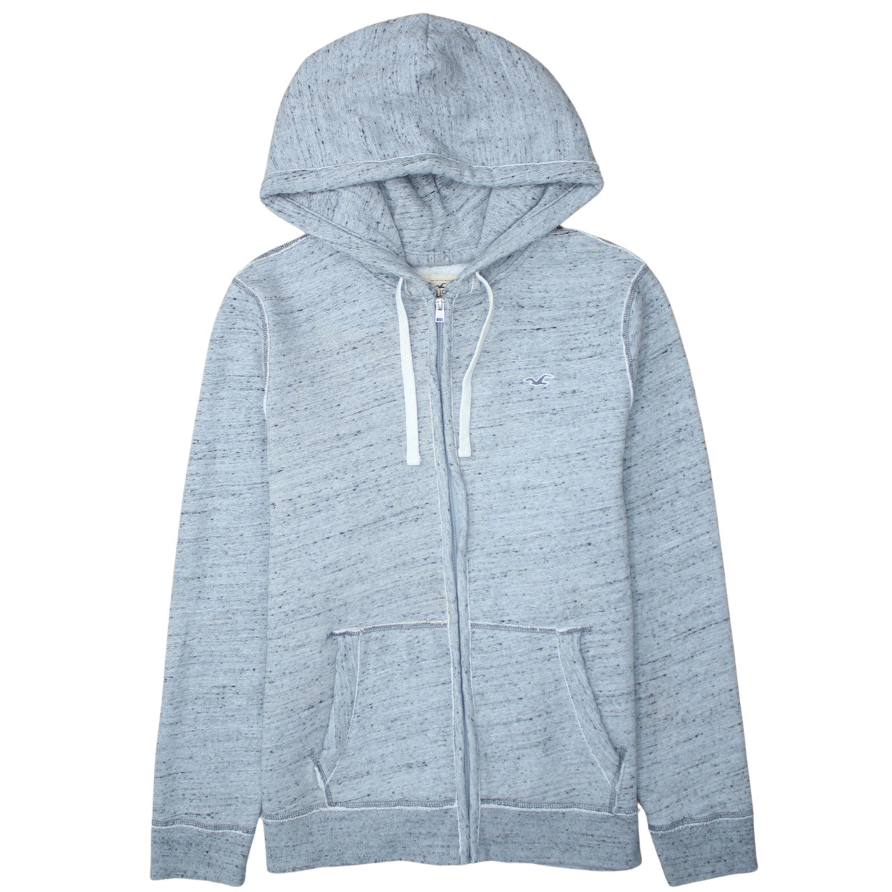Mens UK Size XL Hollister Grey Full Zip Hoodie