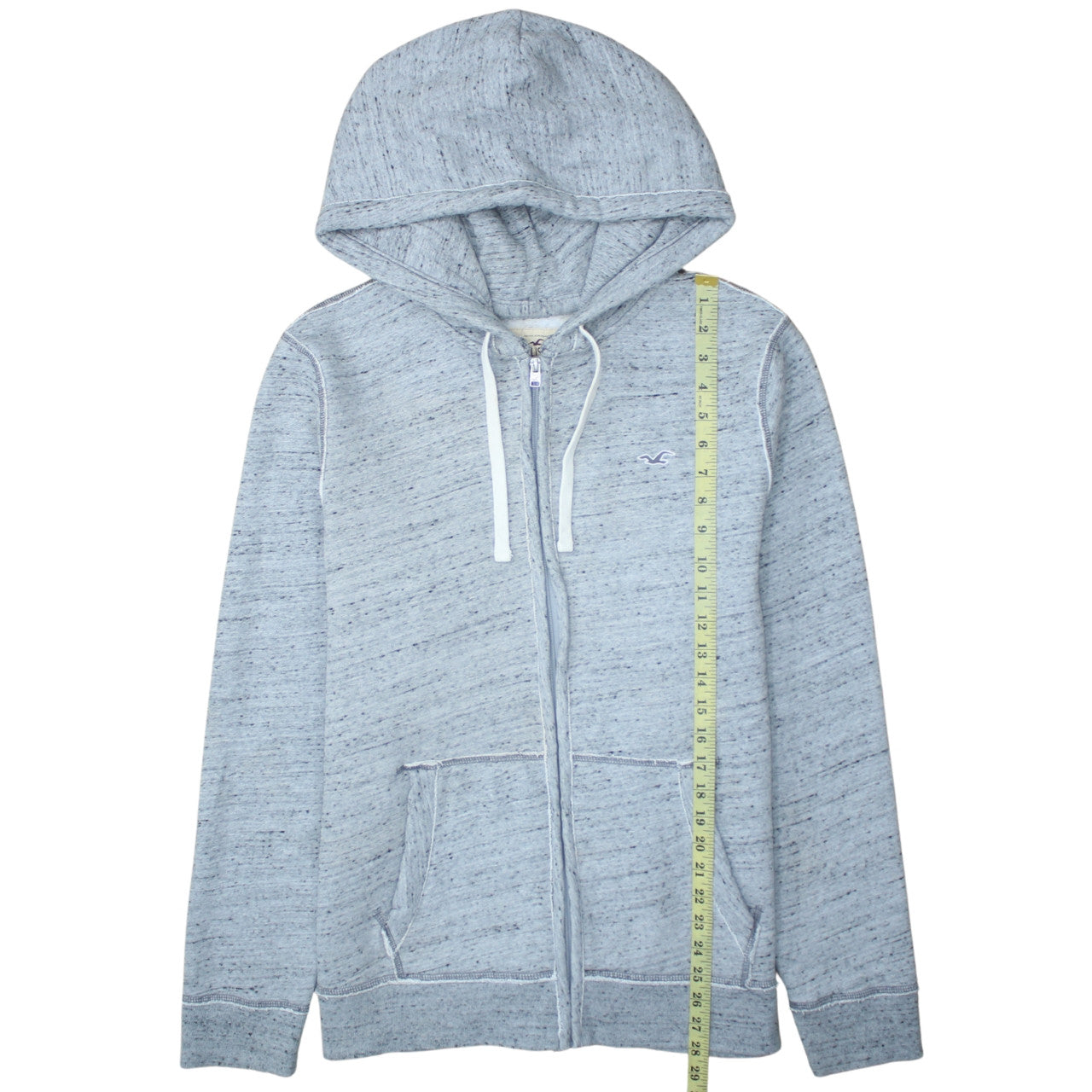 Mens UK Size XL Hollister Grey Full Zip Hoodie