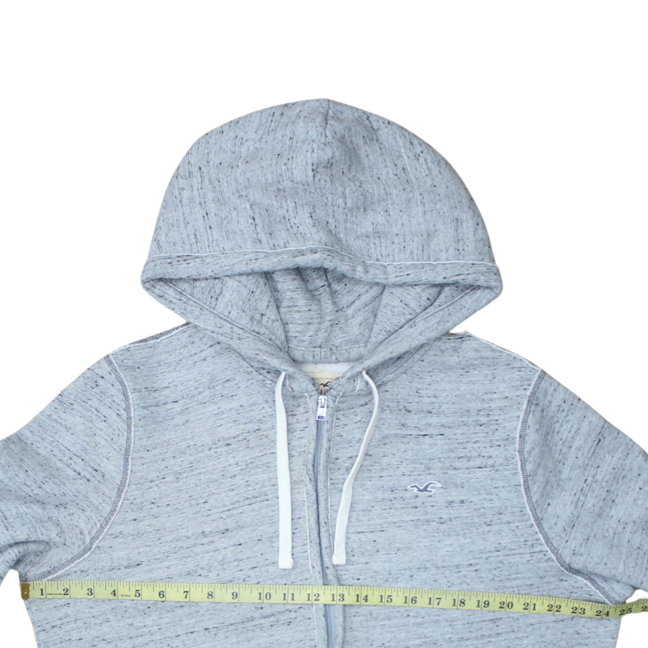 Mens UK Size XL Hollister Grey Full Zip Hoodie