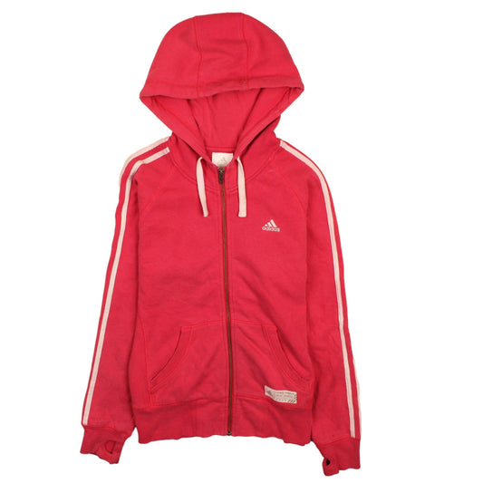 Womens UK Size 10 adidas Pink Full Zip Hoodie