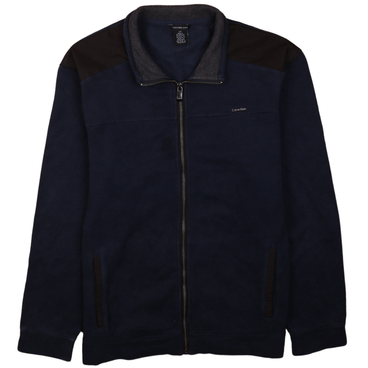 Mens UK Size L Calvin Klein Jeans Blue Full Zip Sweatshirt