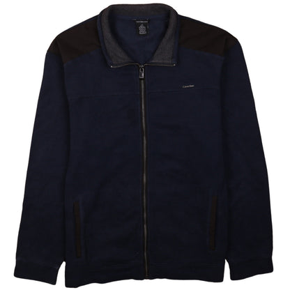 Mens UK Size L Calvin Klein Jeans Blue Full Zip Sweatshirt