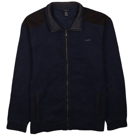 Mens UK Size L Calvin Klein Jeans Blue Full Zip Sweatshirt