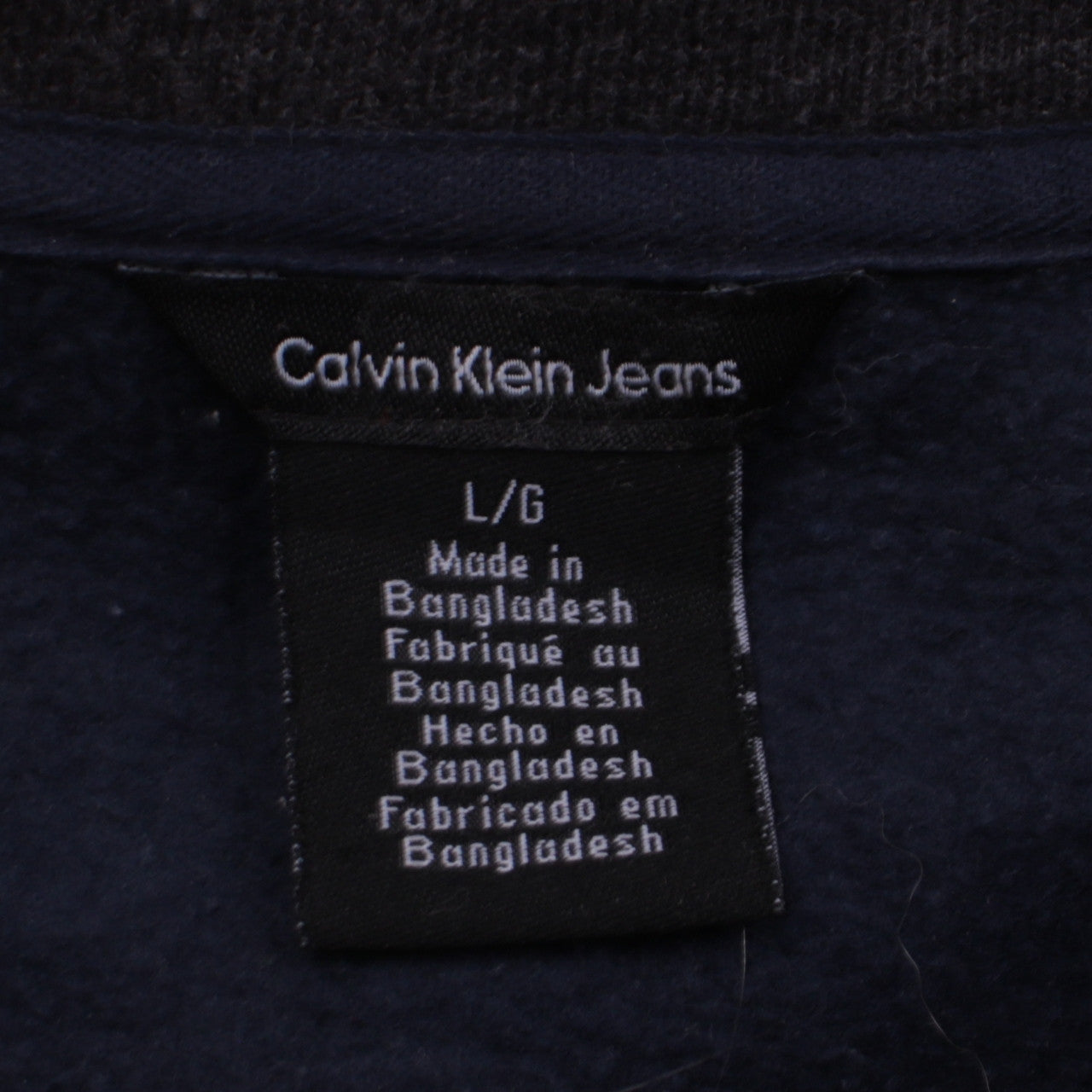 Mens UK Size L Calvin Klein Jeans Blue Full Zip Sweatshirt