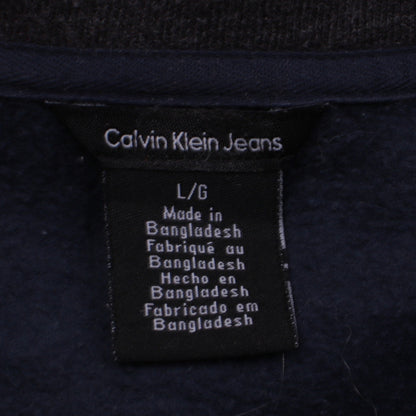 Mens UK Size L Calvin Klein Jeans Blue Full Zip Sweatshirt