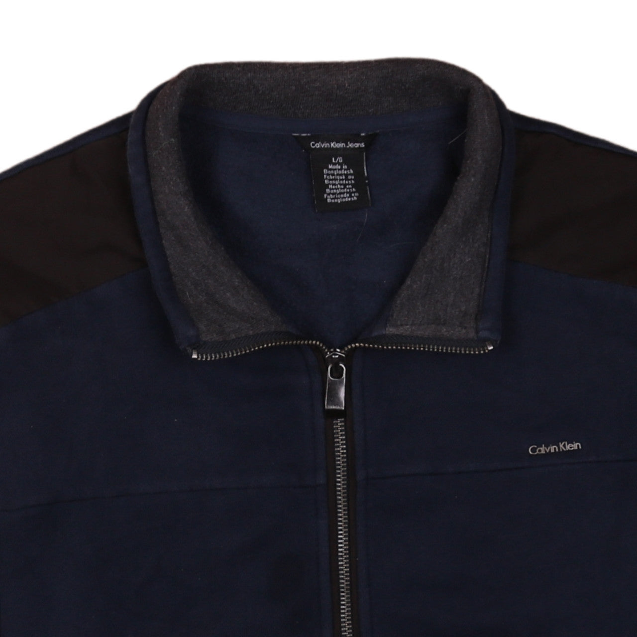 Mens UK Size L Calvin Klein Jeans Blue Full Zip Sweatshirt