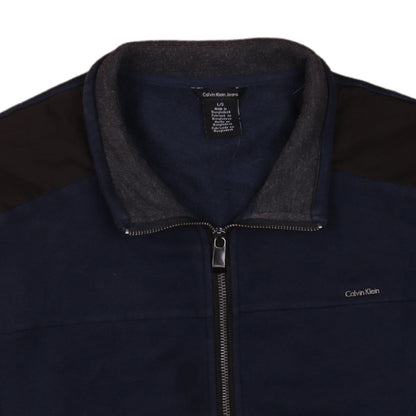 Mens UK Size L Calvin Klein Jeans Blue Full Zip Sweatshirt