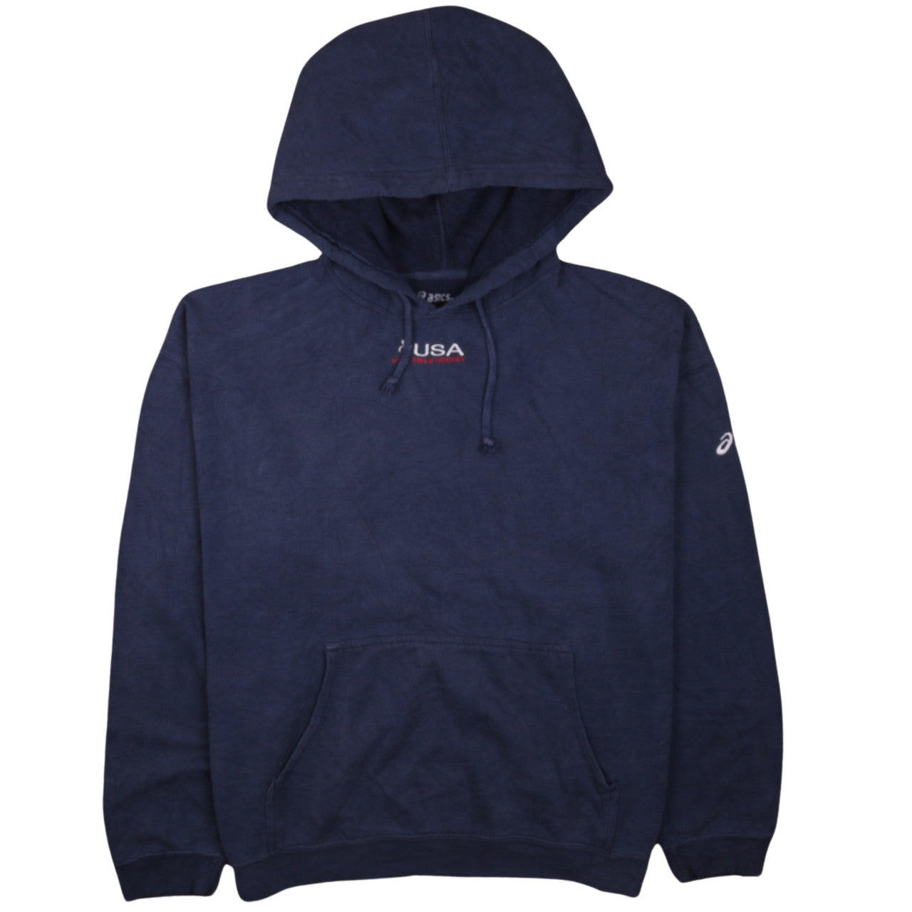 Mens UK Size L ASICS Blue Pullover Hoodie