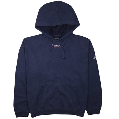 Mens UK Size L ASICS Blue Pullover Hoodie