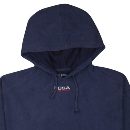 Mens UK Size L ASICS Blue Pullover Hoodie