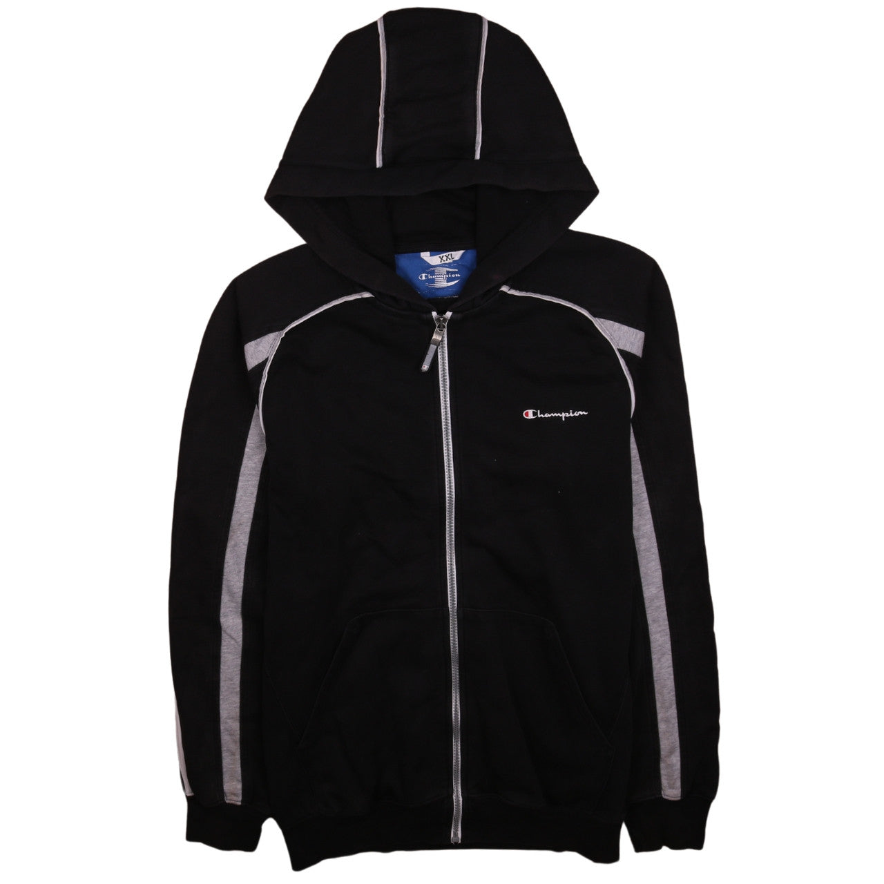 Mens UK Size 2XL Champion Black Full Zip Hoodie