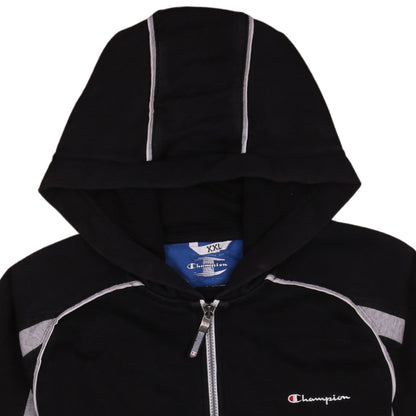 Mens UK Size 2XL Champion Black Full Zip Hoodie
