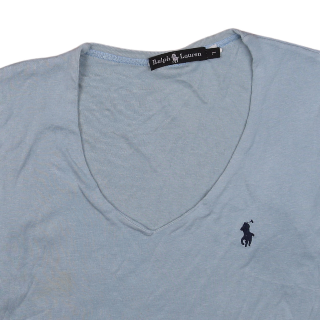 Womens UK Size L Ralph Lauren Blue Basic T-Shirt