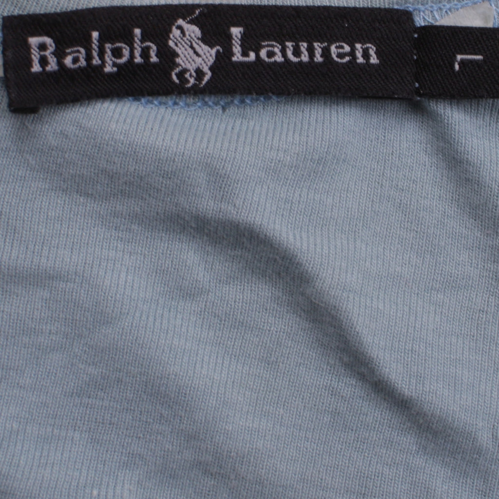 Womens UK Size L Ralph Lauren Blue Basic T-Shirt