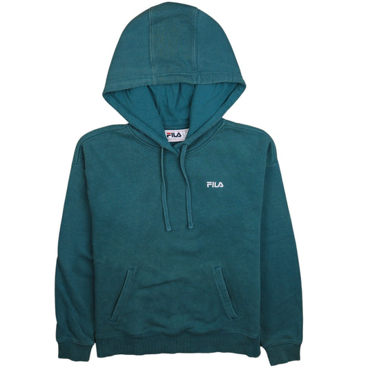 Womens UK Size S FILA Green Pullover Hoodie
