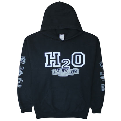 Mens UK Size L Gildan Black Pullover Hoodie