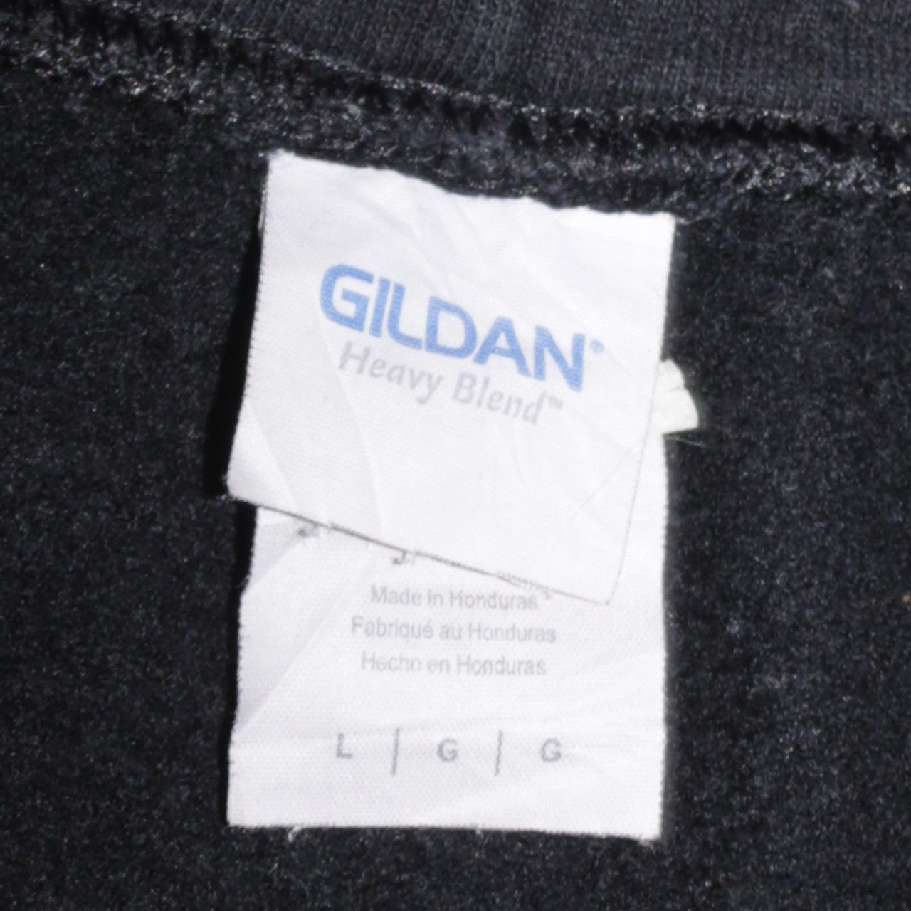 Mens UK Size L Gildan Black Pullover Hoodie